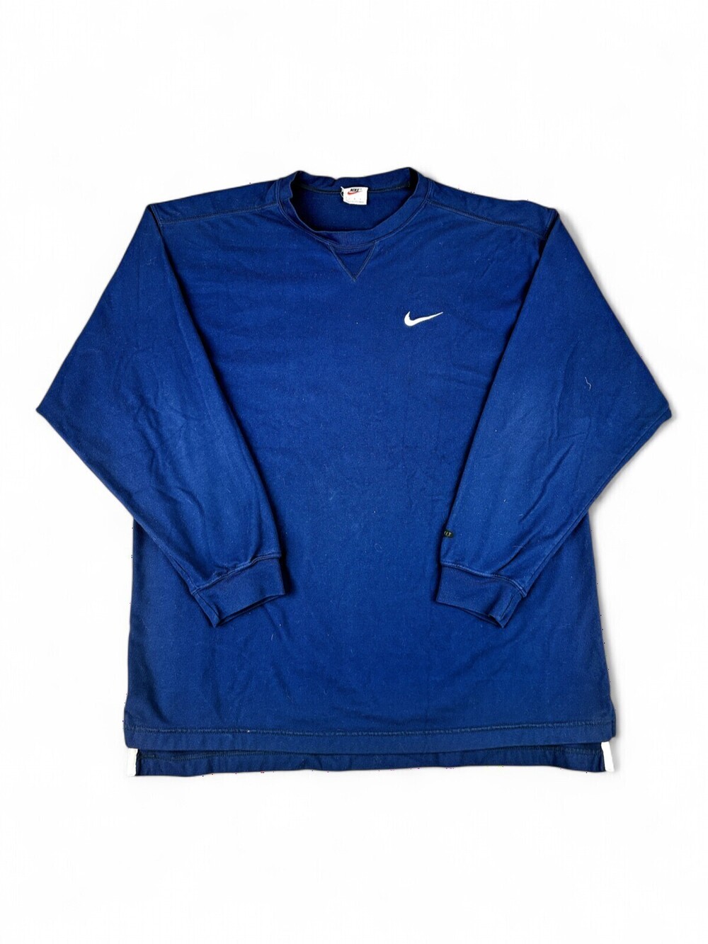 Nike Men's Long Sleeve Swoosh Tee Navy L Crewneck